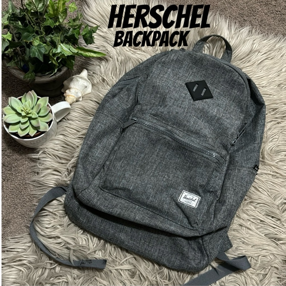 Herschel Backpack-Gray Tweed-Large Sz-Multi Compartment